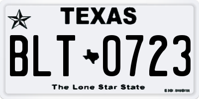 TX license plate BLT0723