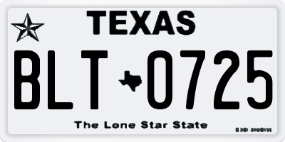 TX license plate BLT0725