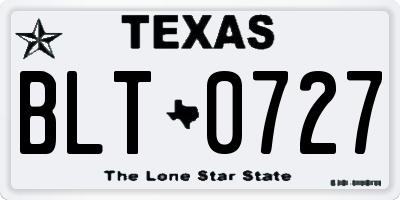 TX license plate BLT0727