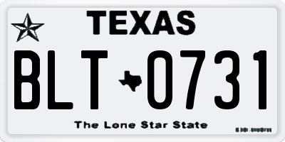 TX license plate BLT0731