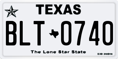 TX license plate BLT0740