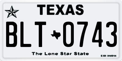 TX license plate BLT0743