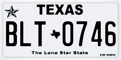 TX license plate BLT0746
