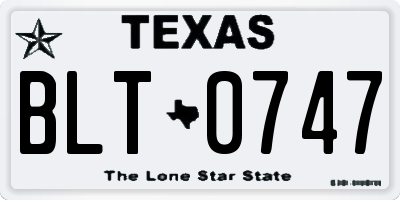 TX license plate BLT0747