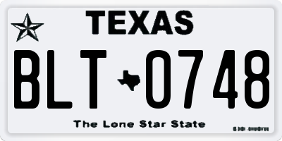 TX license plate BLT0748