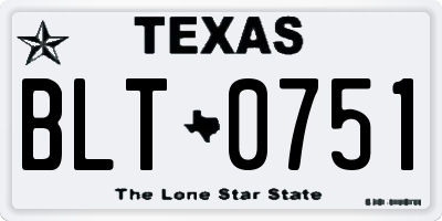 TX license plate BLT0751
