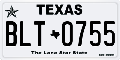 TX license plate BLT0755