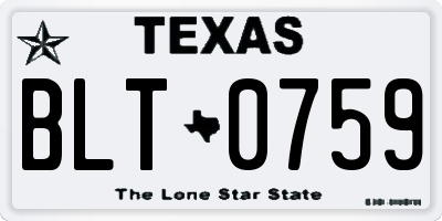 TX license plate BLT0759