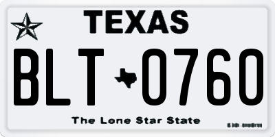 TX license plate BLT0760