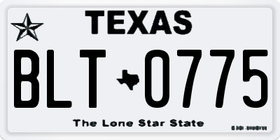 TX license plate BLT0775