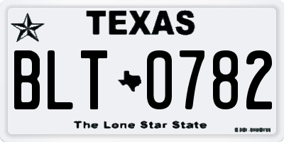 TX license plate BLT0782