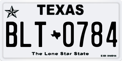 TX license plate BLT0784