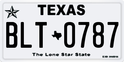 TX license plate BLT0787