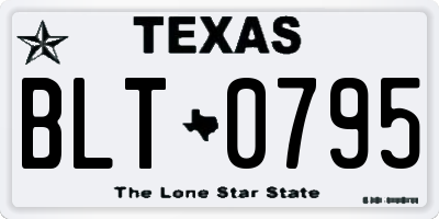 TX license plate BLT0795