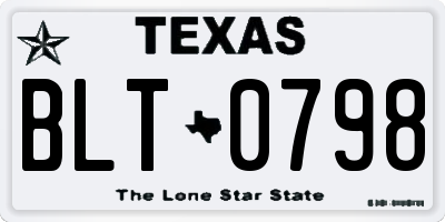 TX license plate BLT0798