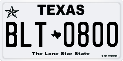 TX license plate BLT0800