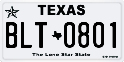 TX license plate BLT0801