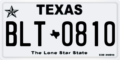 TX license plate BLT0810