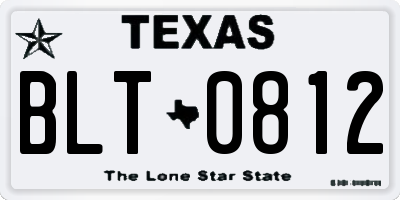 TX license plate BLT0812