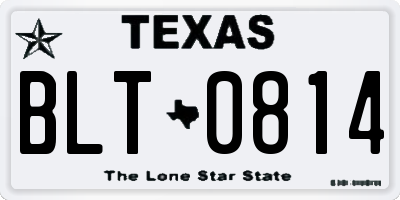 TX license plate BLT0814
