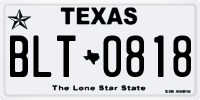 TX license plate BLT0818
