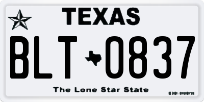 TX license plate BLT0837