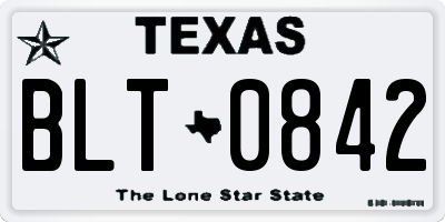 TX license plate BLT0842