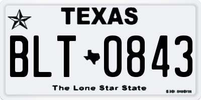 TX license plate BLT0843