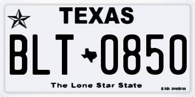 TX license plate BLT0850