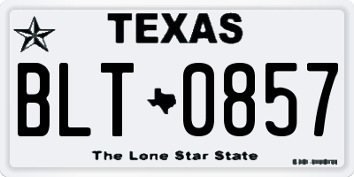 TX license plate BLT0857