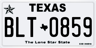 TX license plate BLT0859