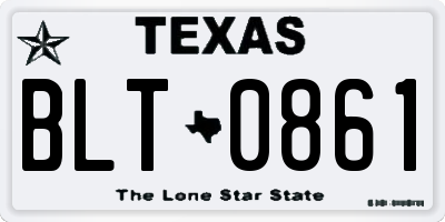 TX license plate BLT0861