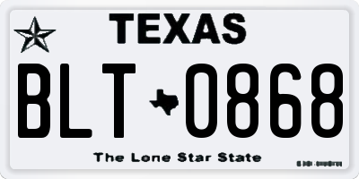 TX license plate BLT0868