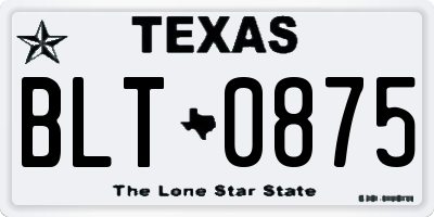 TX license plate BLT0875