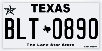 TX license plate BLT0890