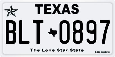 TX license plate BLT0897