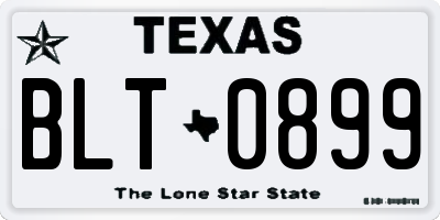 TX license plate BLT0899