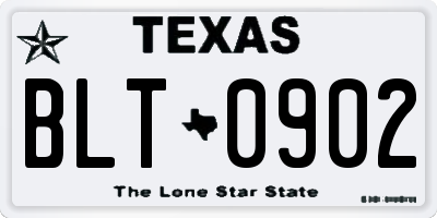 TX license plate BLT0902