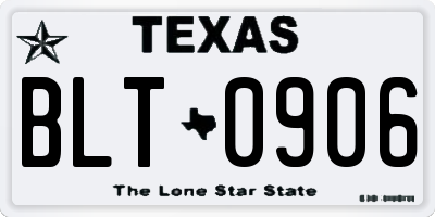 TX license plate BLT0906