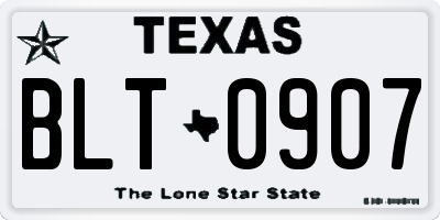 TX license plate BLT0907