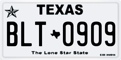 TX license plate BLT0909