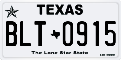 TX license plate BLT0915