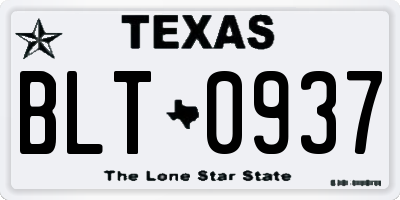 TX license plate BLT0937
