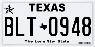 TX license plate BLT0948