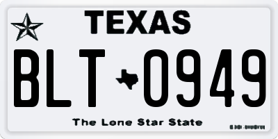 TX license plate BLT0949