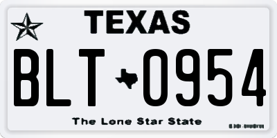 TX license plate BLT0954