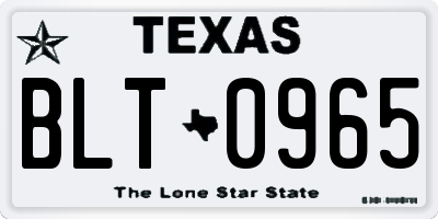 TX license plate BLT0965