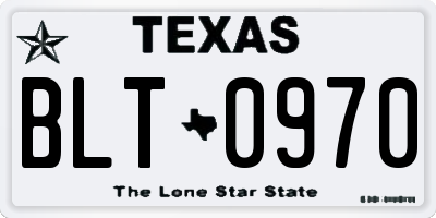 TX license plate BLT0970