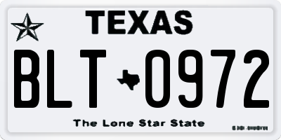 TX license plate BLT0972