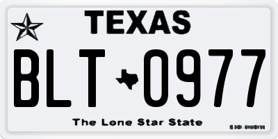 TX license plate BLT0977